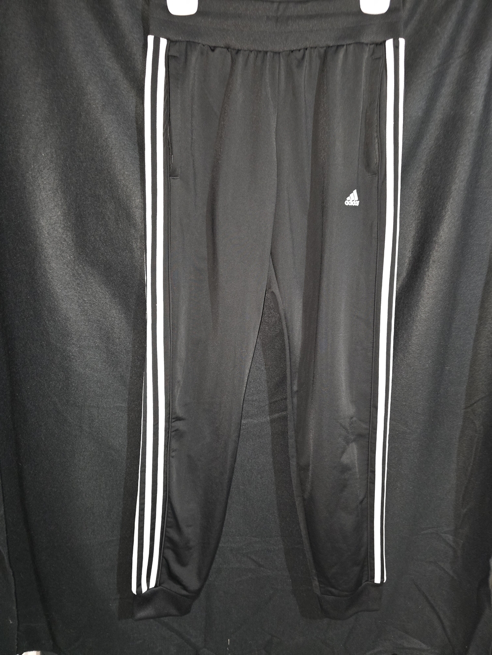 Adidas Womens Black Three-Stripe Track Pants